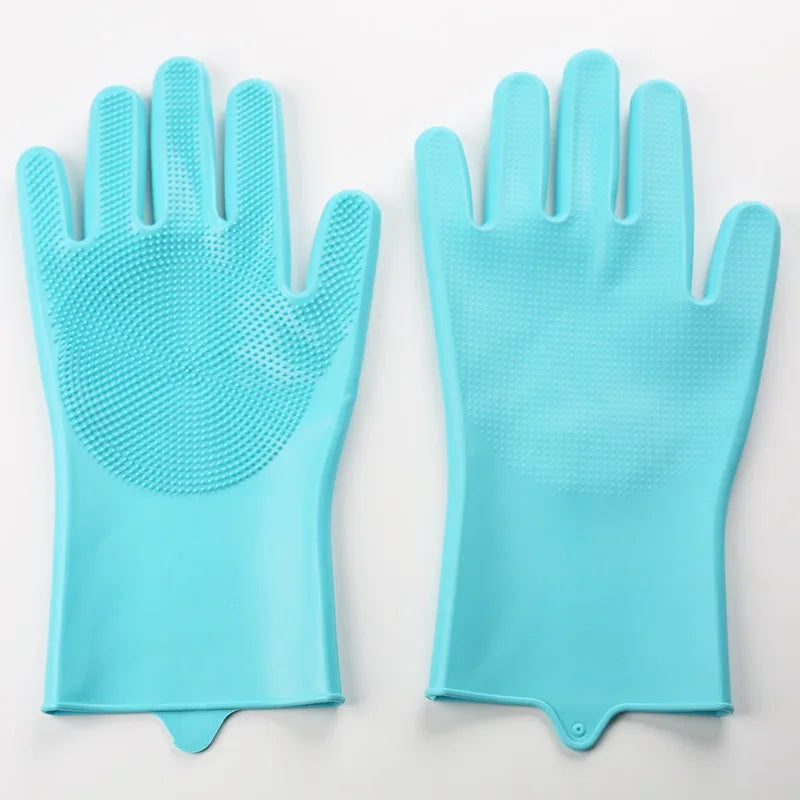 Silicone Gloves Rubber Dishwashing Gloves Household Silicone Gloves Dishwashing Kitchen Dishwashing Vegetables