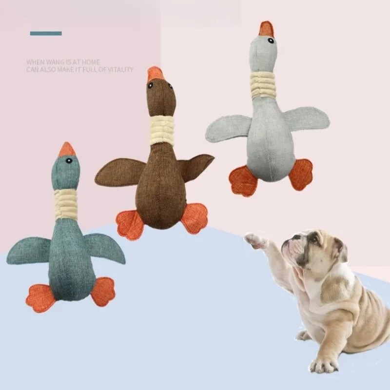 1Pcs Durable Goose Squeaky Chew Toys for Dogs and Cats Teeth Cleaning Pet Supplies Cute Safe Material Sturdy