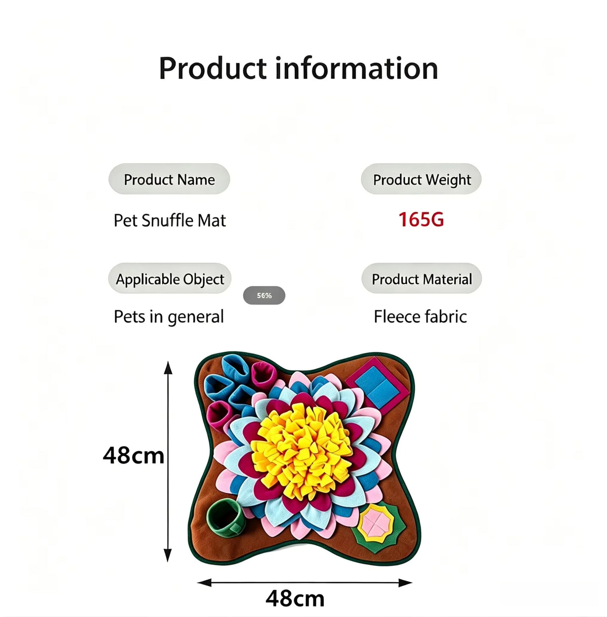 Pet Sniffing Training Mat Dogs Cats Educational Stress Relief Bite Resistant Slow Food Mat Pets Eco-friendly Training Blanket