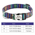 Custom Large Dog Collar Cute Print Personalized Pet Collar Nylon Puppy Dogs ID Collars Engraved Name for Small Medium Large Dog