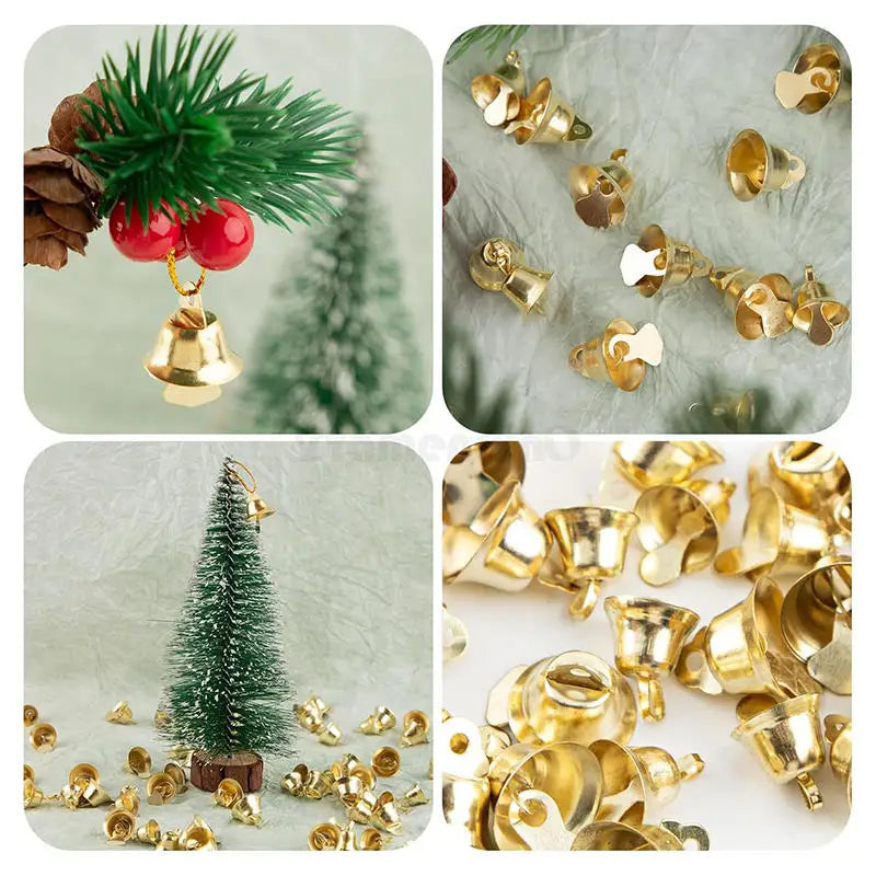 10/20/30Pcs Xmas Gold Small Jingle Bells Hangable Metal Bell Wedding Christmas Decor DIY Crafts Pet Accessories-35/38/45/50mm