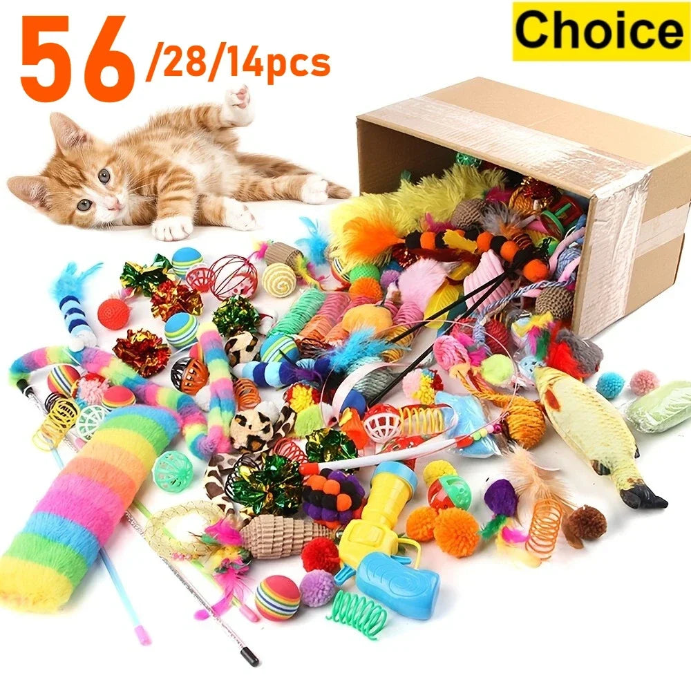 Cat Toy Variety Pack, 14, 28 or 56 Pieces