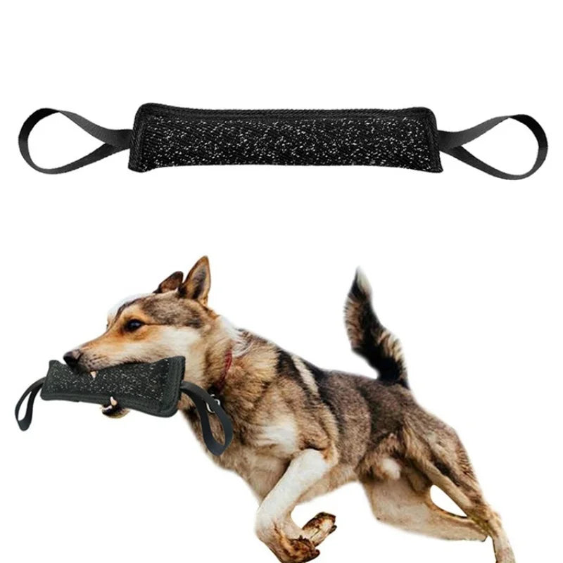 Dog Training Bite Stick Double Handle Interactive Toy Teeth Grinding Dog Training Stick Pet Dog Training Jute Sleeve Dog Toys