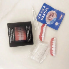 Temporary Dentures Set | Invisible Dentures, Plastic Material Cosmetic Decorative Dentures, Unisex Upper & Lower Jaw Tray | Convenient & Quick, Suitable For Daily Use And Parties, Decorative Item, Plastic Material