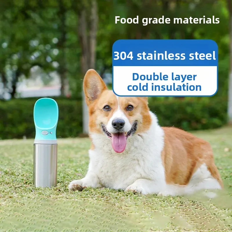 Double-Layer Stainless Steel Pet Water Bottle