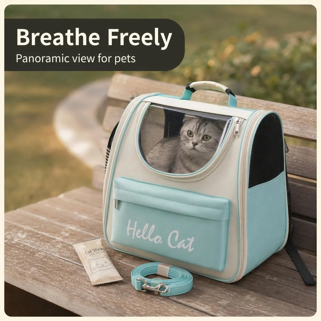 Large Capacity Panoramic Breathable Pet Carrier Backpack Waterproof Oxford Sturdy Aluminum Frame Travel Cat Dog Bag 5 Colors