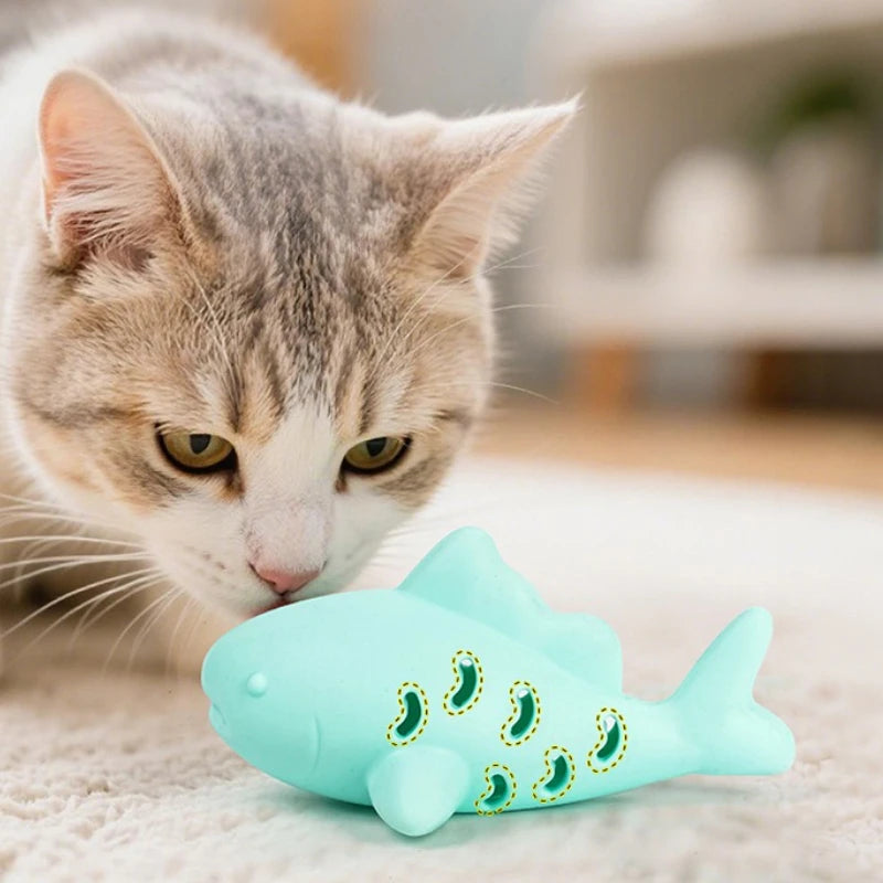 Cat Interactive Chew Toy Pet Food Leakage Simulated Fish Bite-resistant Kitten Toy Teeth Grinding Chewing Cat Toy Supplies