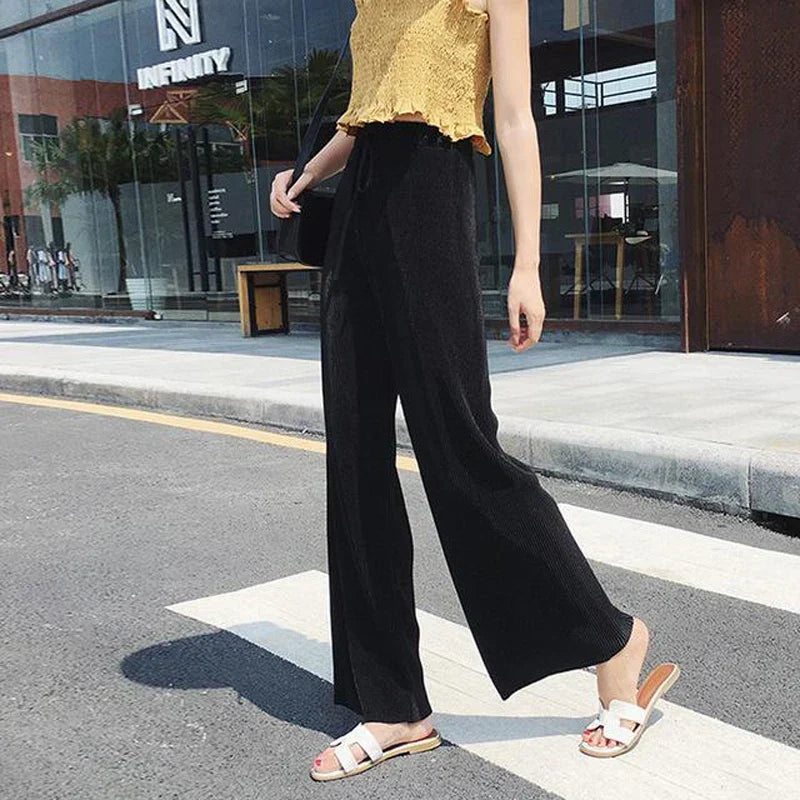 Pleated Wide Leg Pants