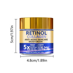 Retinol & Collagen Face Cream 60g, Anti-Aging Firming Moisturizer with Hyaluronic Acid, Fast Delivery