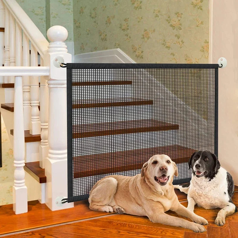 Folding Mesh Pet Barrier with 4 Hooks, 3 Widths