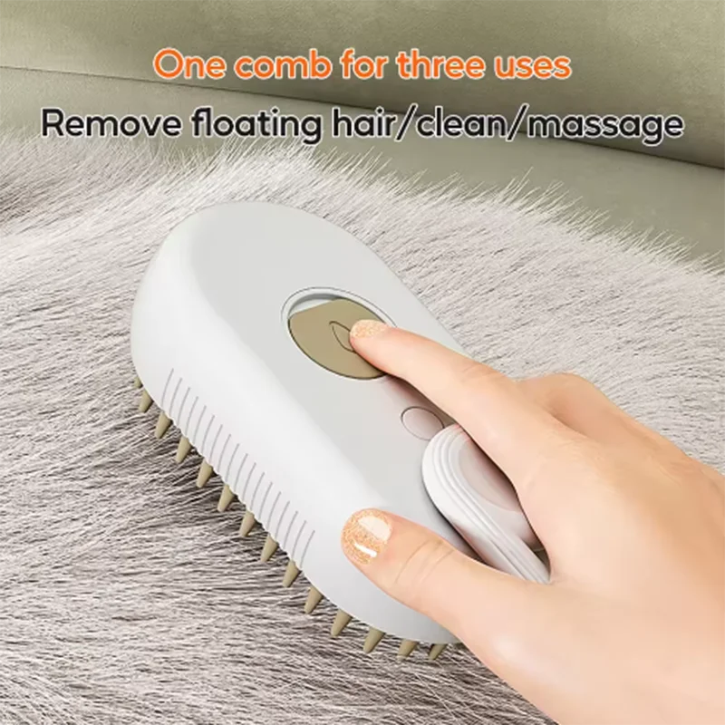 Cat Pet Beauty Produc Spray Massage Brush One Button Steam Spray Folding Rotatable Floating Hair Bath Hair Removal Brush Comb