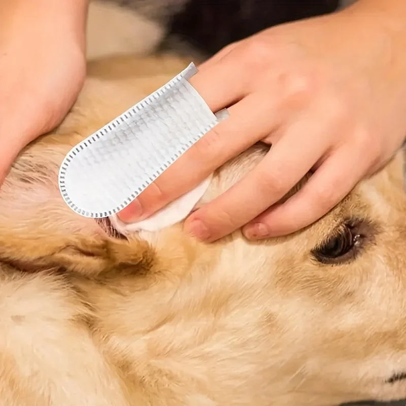 Disposable Finger Covers for Dogs & Cats Pet Cleaning Finger Covers Tartar Removal Ear Cleaning, Fresh Breath Essential