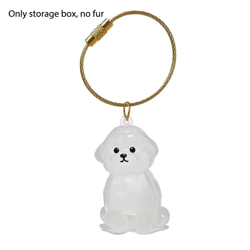 Dog Hair Storage Memorial Keepsake Pendant Backpack Keychain Pet Hair Fur Capsule Key Pendant Transparent Fur Collection Box