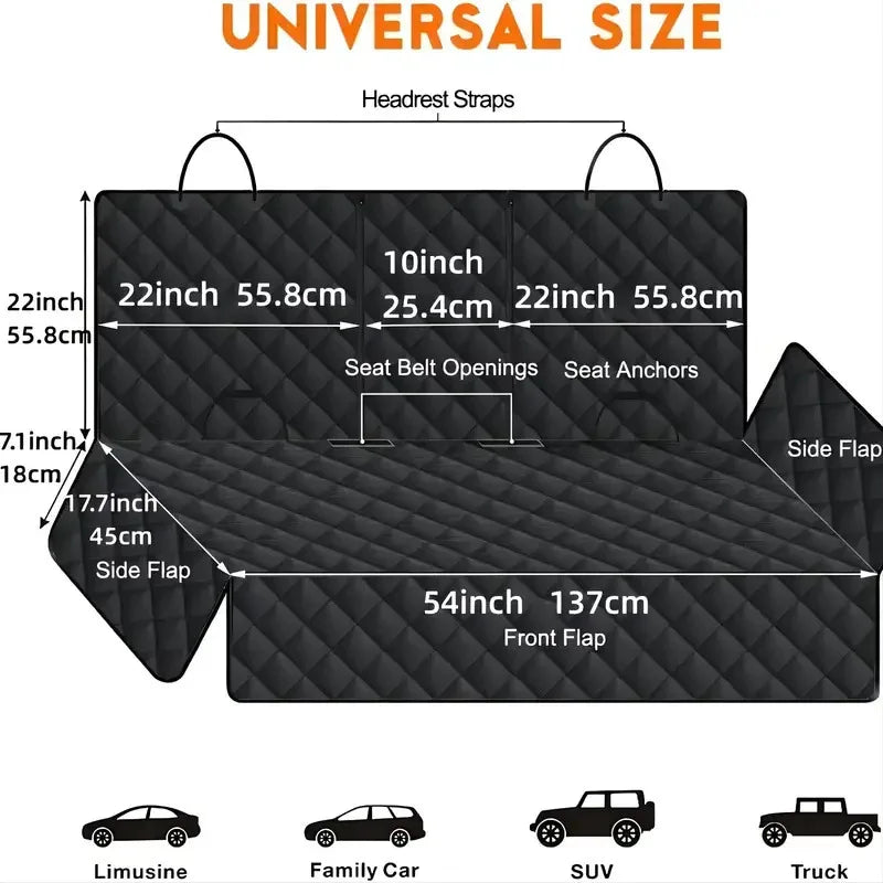 Dog Car Seat Cover Waterproof Pet Dog Carriers Travel Mat Hammock For Small Medium Large Dogs Car Rear Back Seat Safety Pad