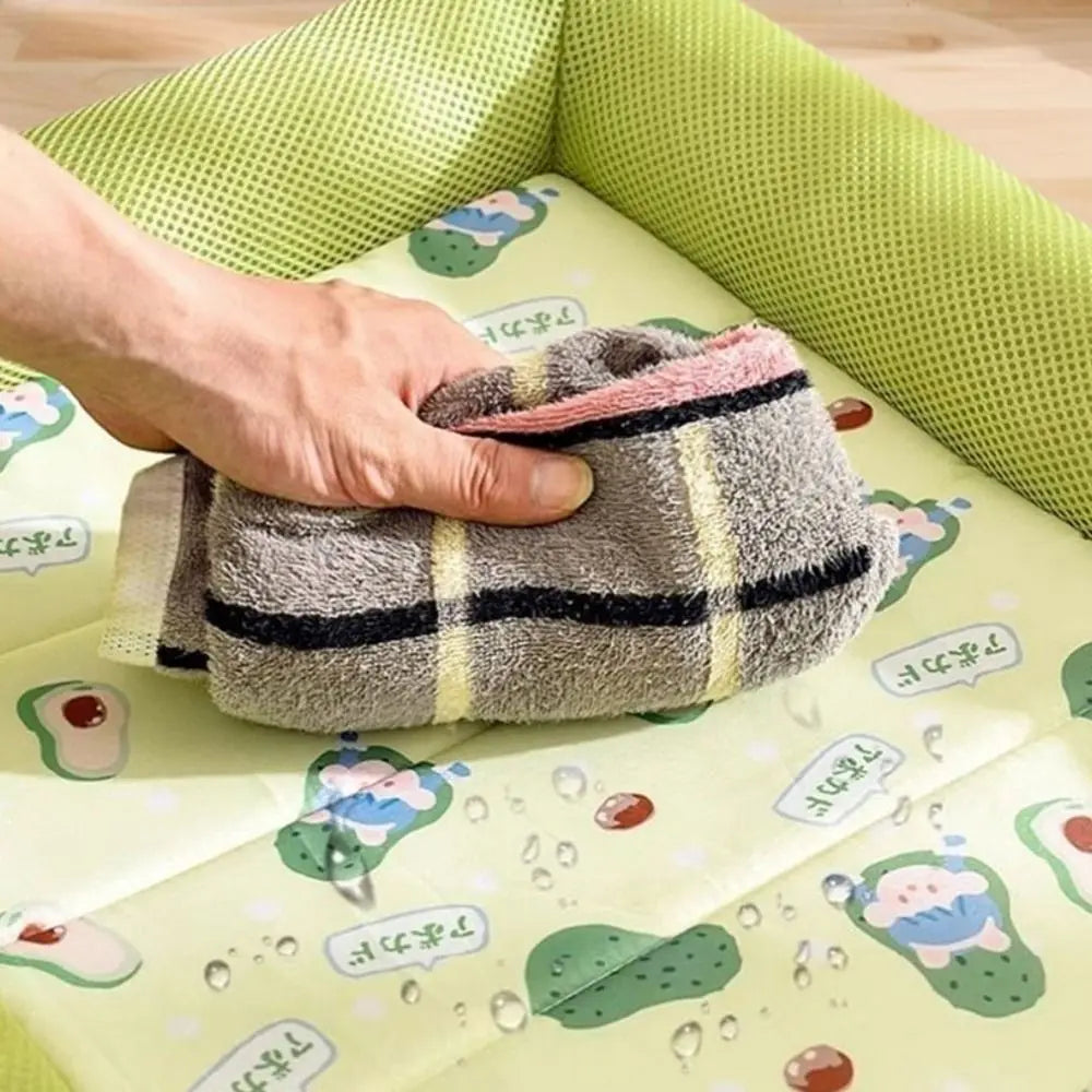 Square Cotton Pet Bed with Raised Edge