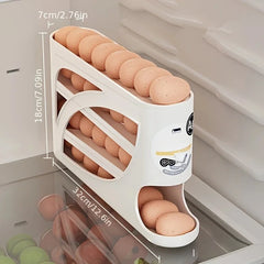 Egg storage box – Stable plastic, 4-layer automatic dispenser for refrigerator organization