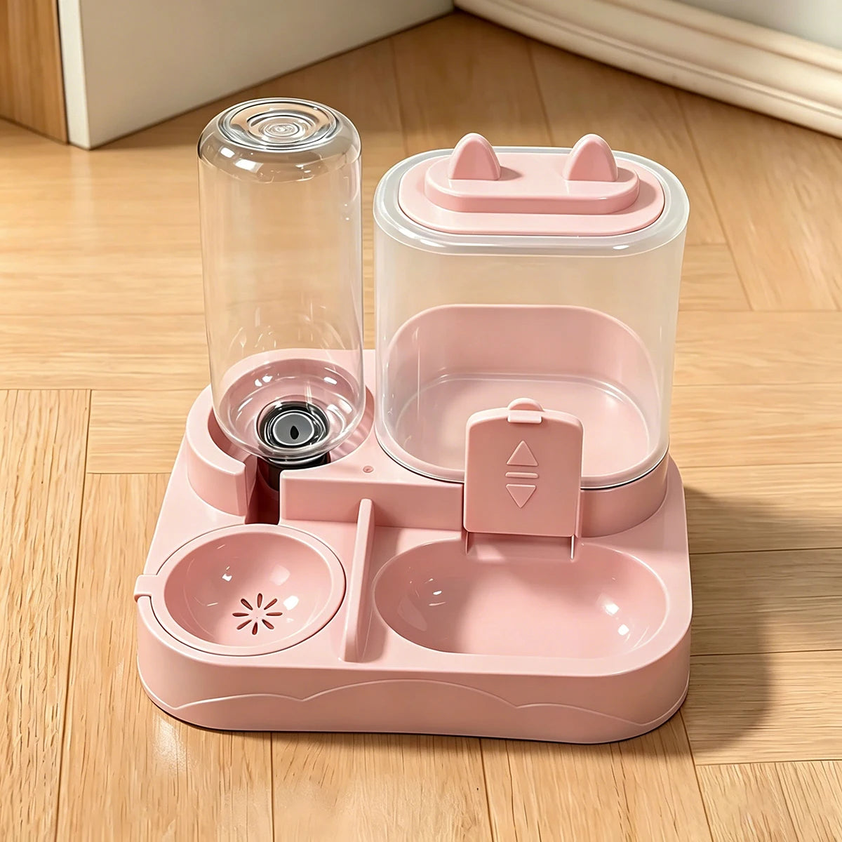 2-in-1 Gravity Pet Feeder and Water Dispenser, Clear Design