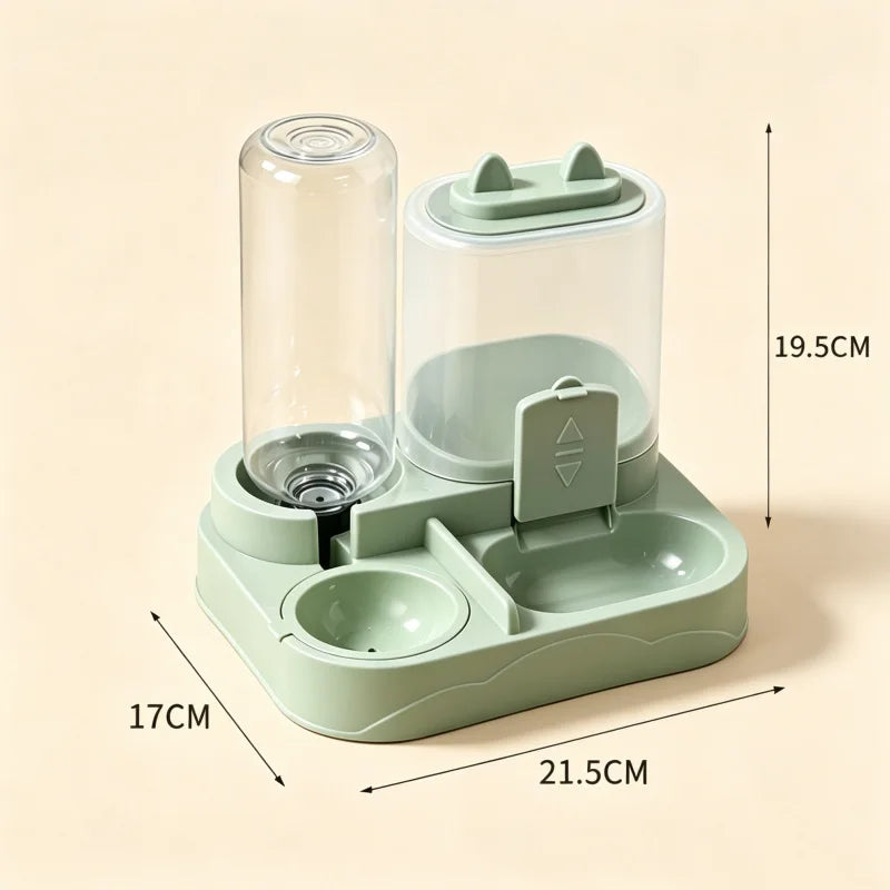 Cat Feeding Station with Dry Food, Wet Food and Water Bowls