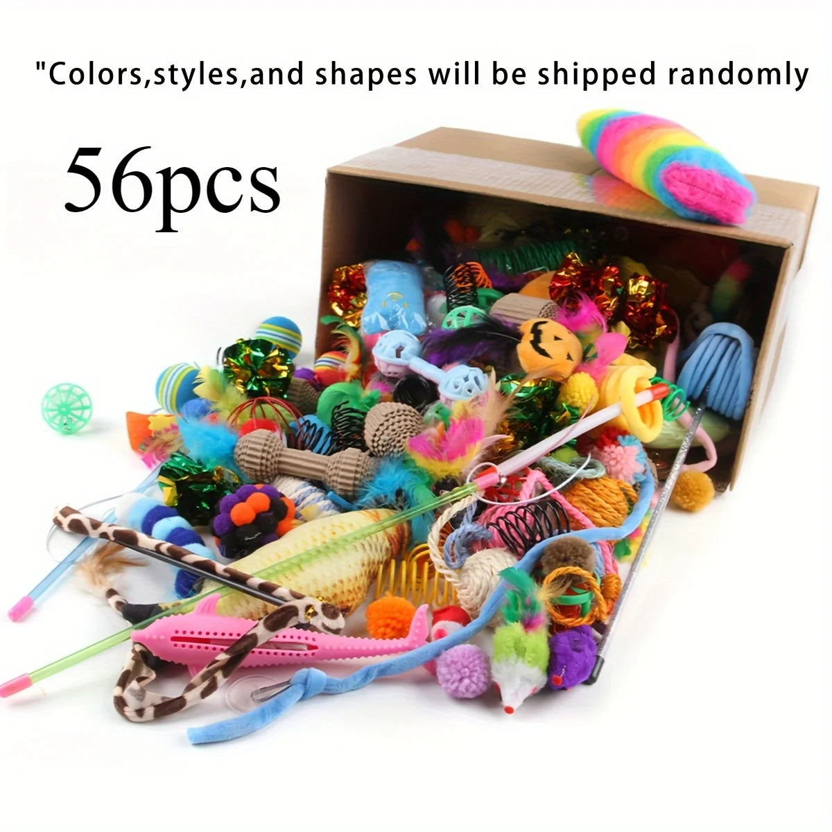Cat Toy Variety Pack, 14, 28 or 56 Pieces