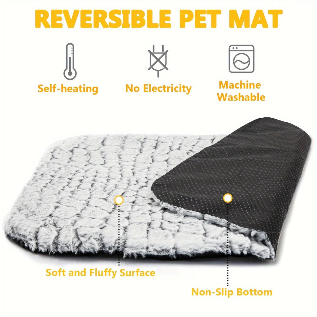 Self-Warming Cat Bed, Ultra Soft Warm Dog Cage Mat, Non-Slip Self-Warming Pet Pad, Suitable for Cats Dogs Indoor Outdoor