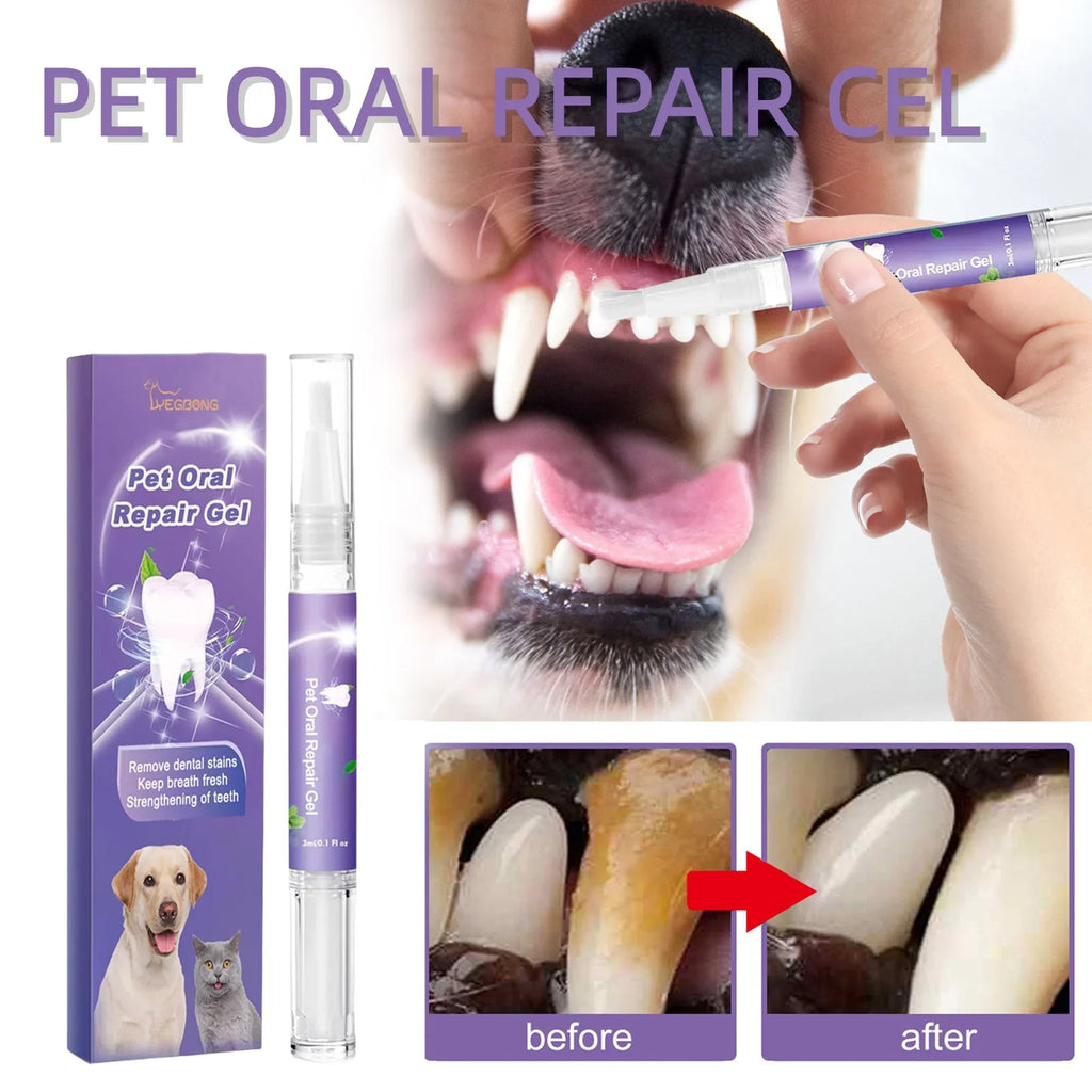 Pet Oral Care Gel for Dogs Cats Deep Cleaning Teeth Stain Remover Fresh Breath Dental Hygiene Plaque Control Water Additive