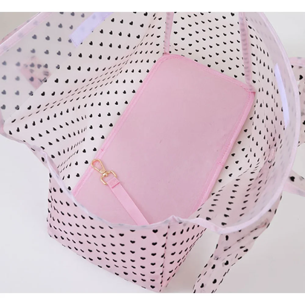 Cute 2Pcs Pet Combo Heart Mesh Dog Bag Floral Sakura Collar Outdoor Walking Kit for Small Dogs Cats