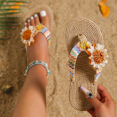 Sunflower Design Flip Flops