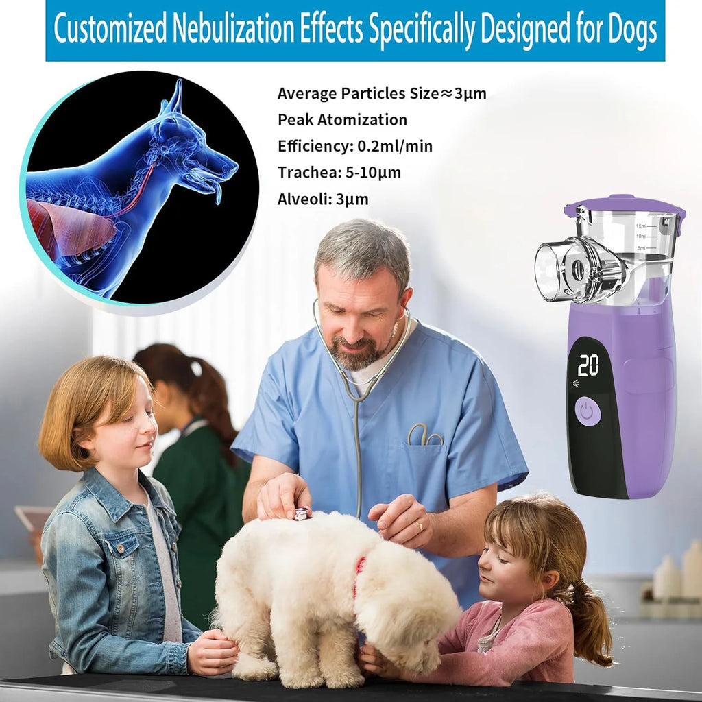 Pet Asthma Inhaler Nebulizer Veterinary Device, Easy-to-Use Respiratory Therapy Machine for Dogs and Cats,Pet Health