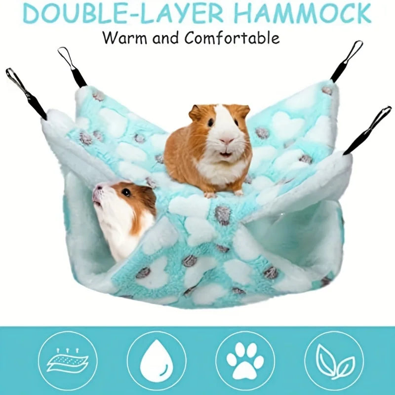 Comfortable 2-in-1 small pet hammock - suitable for warm hanging beds for guinea pigs, parrots, etc