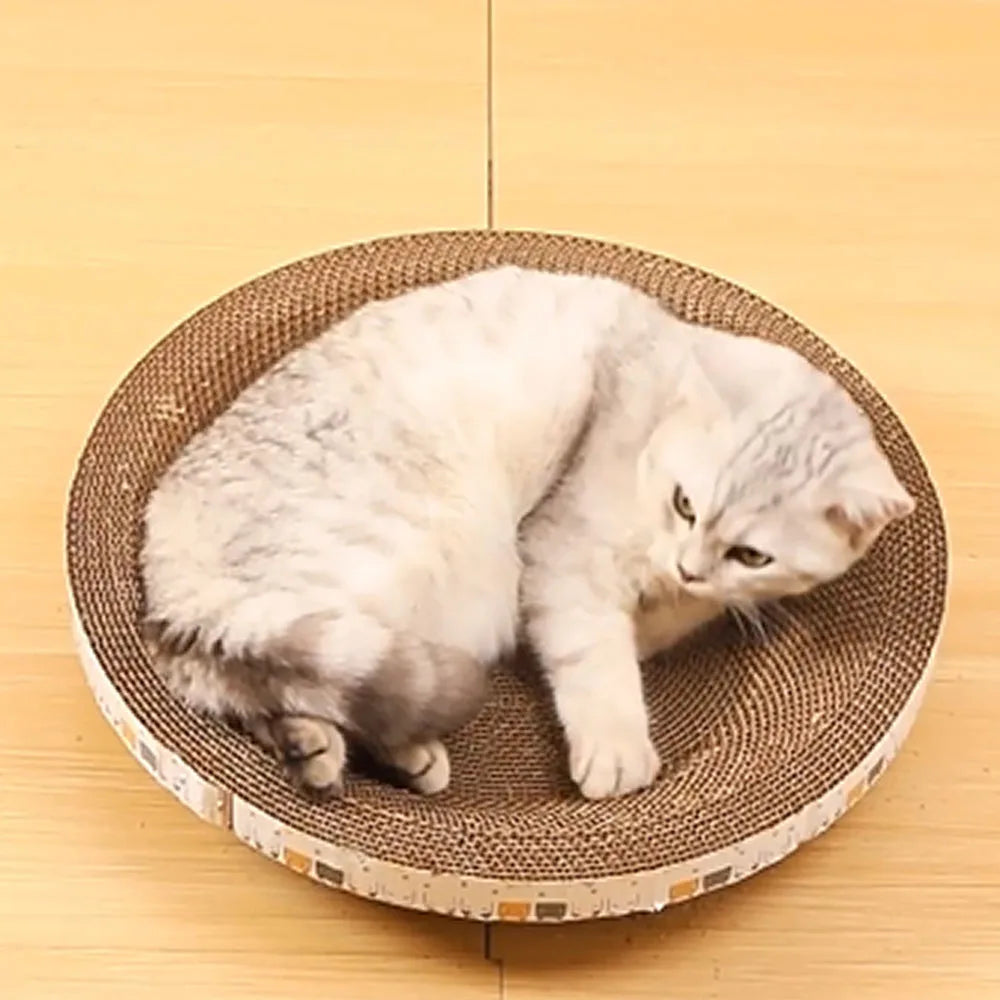 Corrugated Cardboard Cat Scratcher Bowl Bed, Two Sizes