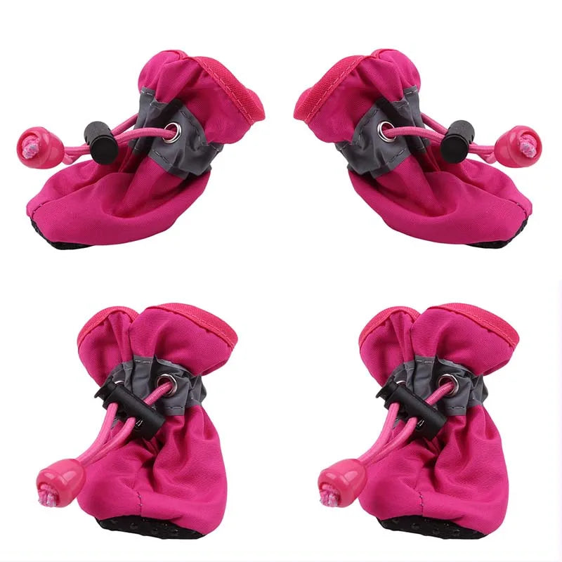 4Pcs Summer and Winter Pet Dog Shoes Hikuma Inu Anti-slip Rain Snow Boot Thick Warm for  Small Cats Dogs Puppy Dog Socks Booties