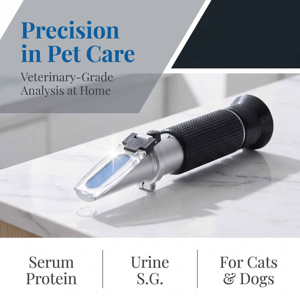 Pet Health Refractometer - Animal Clinical Tool for Urine SG & Serum Protein Levels, Ideal for Dogs, Cats & Large Animals