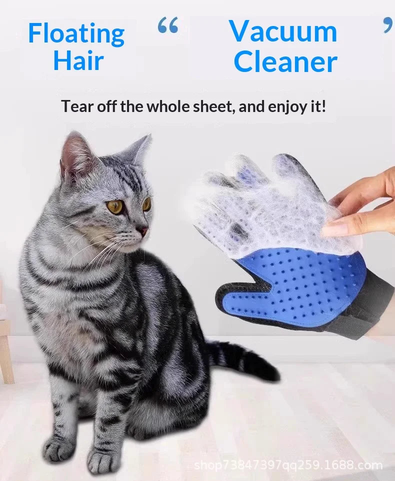 Silicone Pet Grooming Glove – Left, Right or Pair, Blue/Green/Red