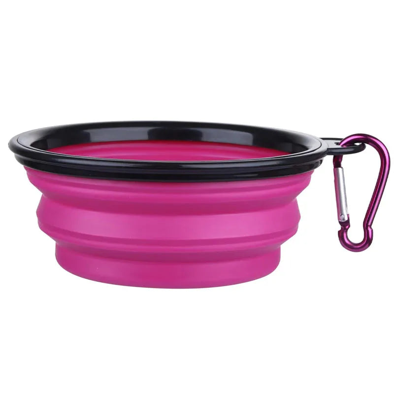 2-in-1 Portable Pet Food and Water Container with Folding Bowl