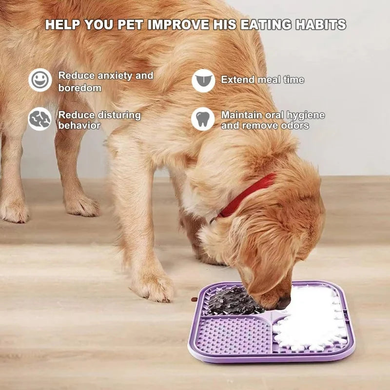 Pet Dog Cat Licking Pad Licking Pad Anti Choking Slow Food Utensils Slow Food Bowl Licking Plate Pet Cat Yogurt Meal Mat
