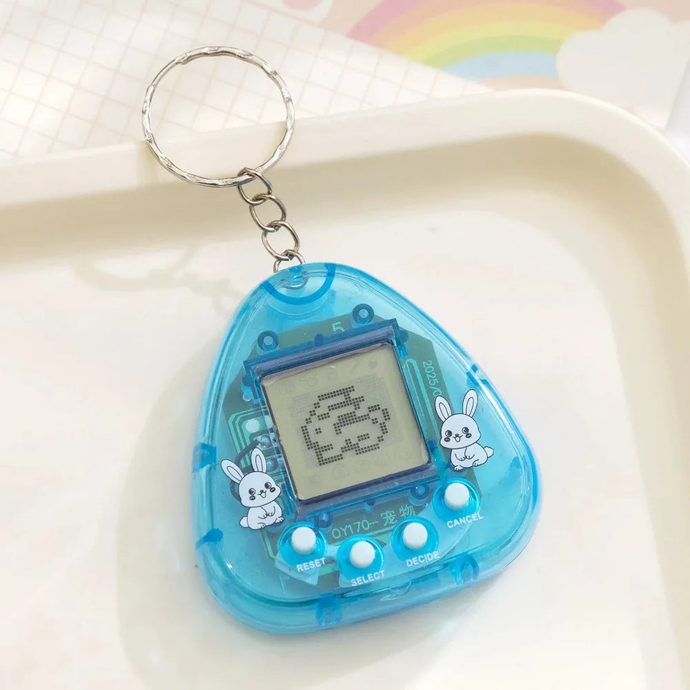 1PC Transparent Electronic Pet, 168 Pets in 1 Virtual Digital Cyber Pet, Nostalgic Pixel Handheld Game Toy