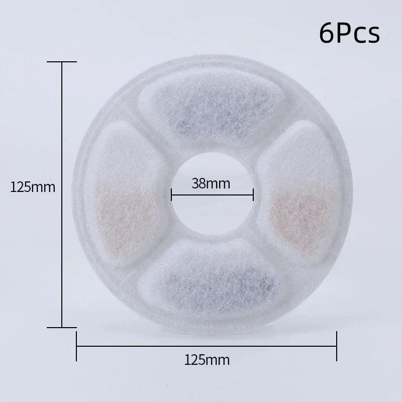 Activated Carbon Pet Fountain Filters for Cats & Dogs, 6 or 12 Pack