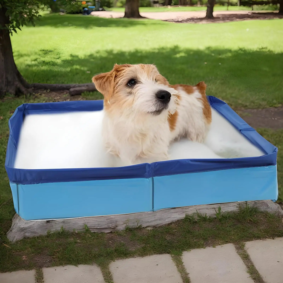Pet Bath Pool PVC Non Inflatable Pet Puppy Bathing Tub Foldable Dog Bath Tub Square Shaped Anti Slip For Small Puppy Cats Other