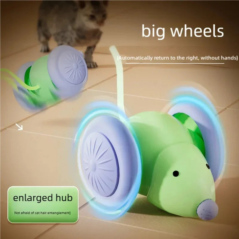 Electric Mouse Car Interactive Cat Toy Automatic Teaser Rechargeable Intelligent Obstacle Avoidance Kitten Pet Toys