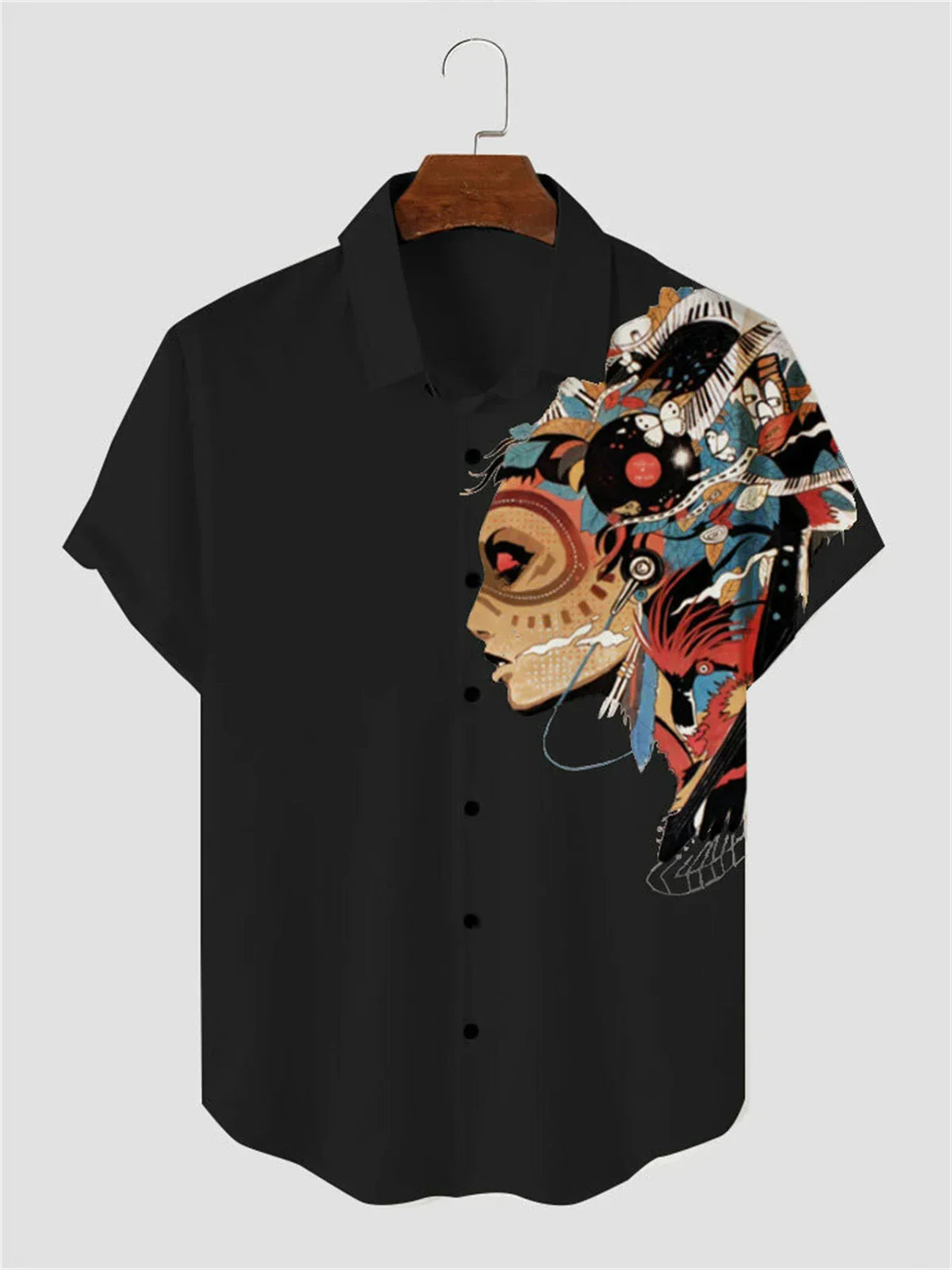 Gypsy Style Printed Short-Sleeved Shirt