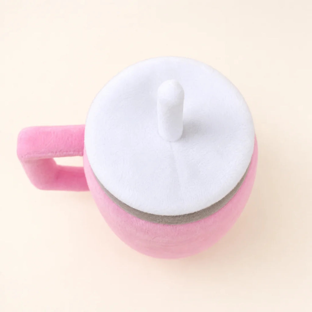 Fashion Pink Tumbler Pet Plush Doll, Lovely Cup Shape Stuffed Toy, Ideal Daily Entertainment Gift for Dogs