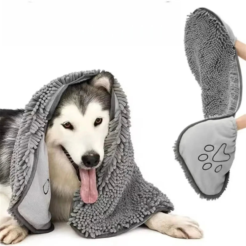 Super Absorbent Pet Bath Towel Quick-drying Cat Towels Convenient Soft Bath Robe Dry Pet Cleaning Washcloth Dog Accessories