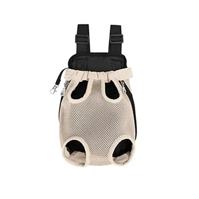 Breathable Pet Carrier Backpack with Tail Hole and Dual Zippers