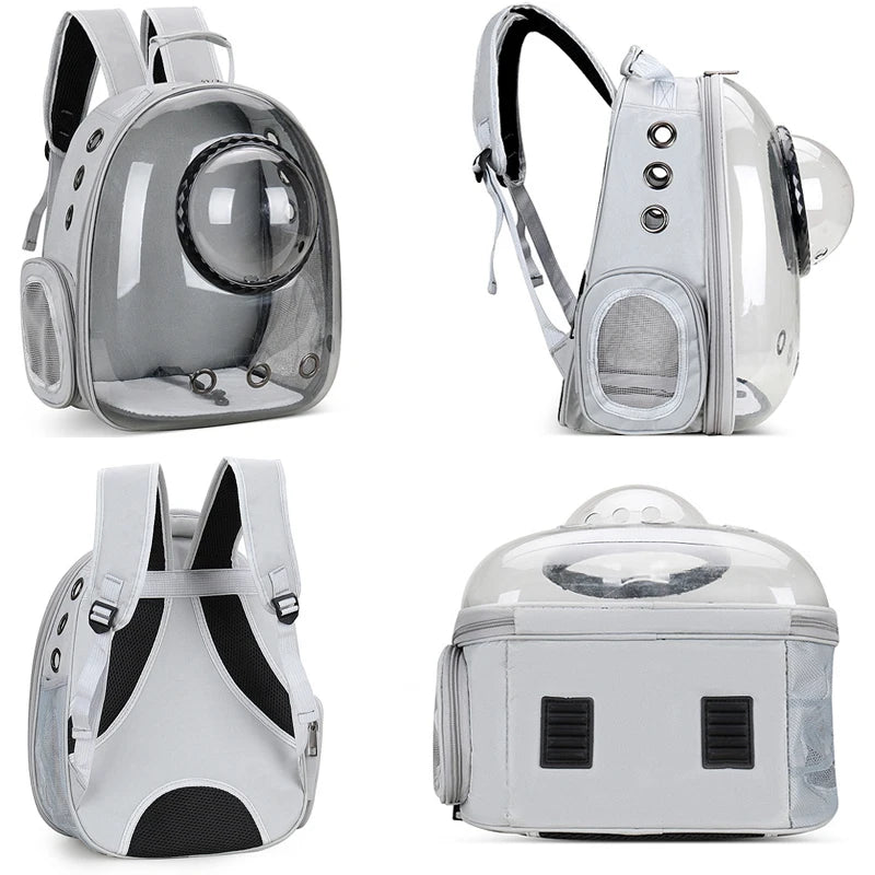 Pet Cat Carrying Bag Breathable Portable Pet Outdoor Travel Backpack Transparent Bag Carrier Pet Transport Space Capsule Bag