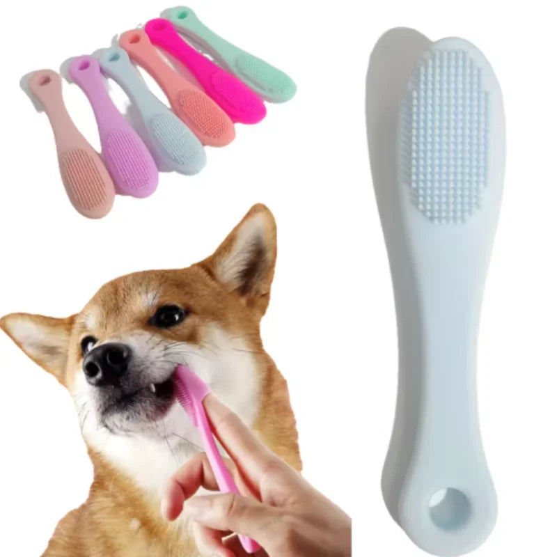 Cat Chin Brush Soft Silicone Grooming Chin Scrubber Non-Slip Multifunctional Finger Pet Supplies Cleaning Brush for Cats & Dogs