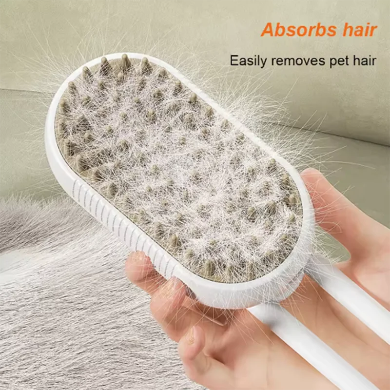 Cat Pet Beauty Produc Spray Massage Brush One Button Steam Spray Folding Rotatable Floating Hair Bath Hair Removal Brush Comb