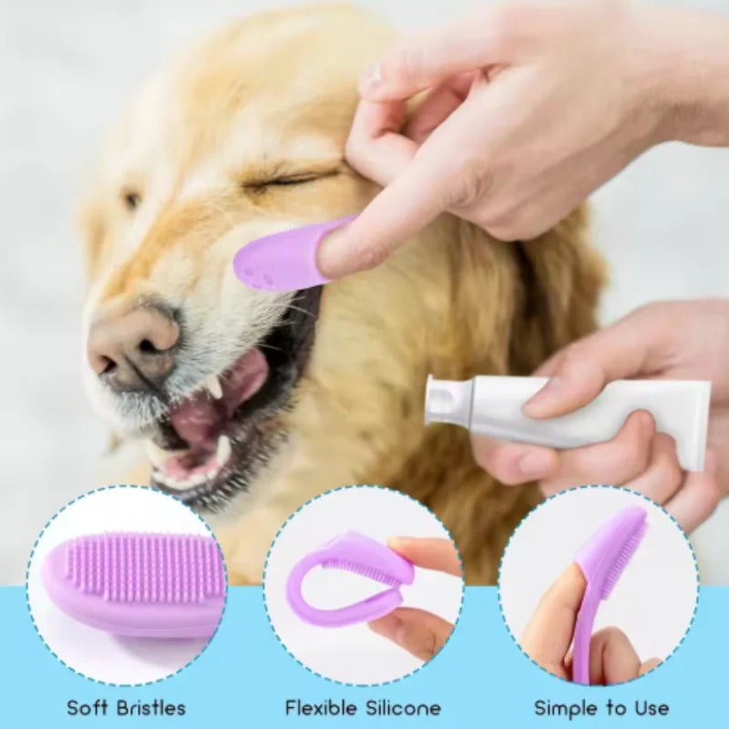 Cat Chin Brush Soft Silicone Grooming Chin Scrubber Non-Slip Multifunctional Finger Pet Supplies Cleaning Brush for Cats & Dogs