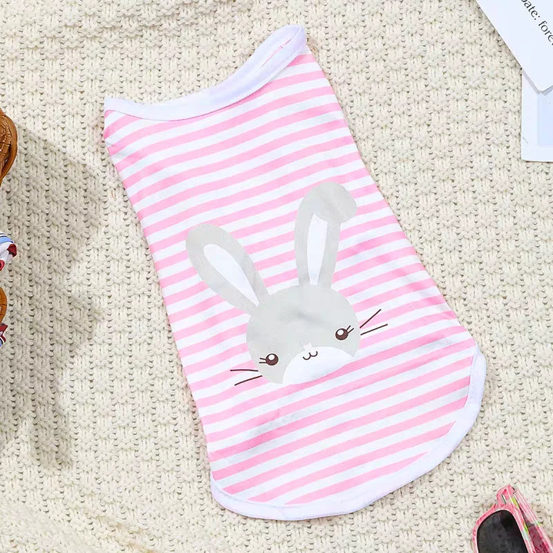 Cute Summer Pet Dog Cooling Vest Cartoon Soft Clothing Summer Casual Shirts Small Medium Large Dogs Puppy French Bulldog Clothes