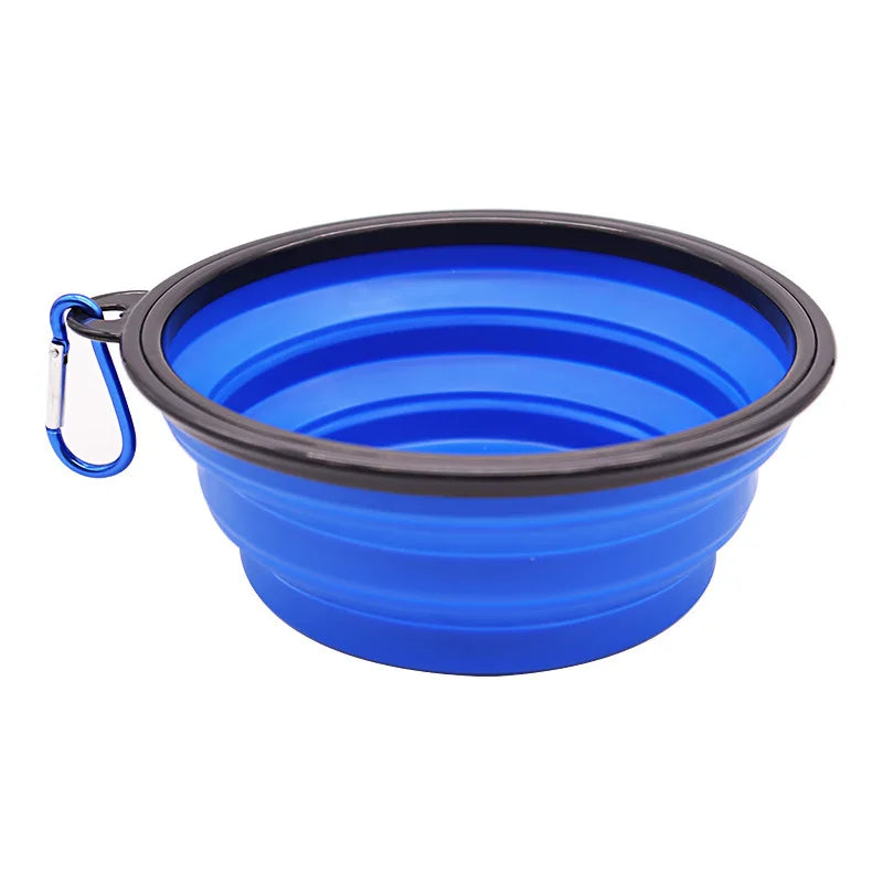 2-in-1 Portable Pet Food and Water Container with Folding Bowl