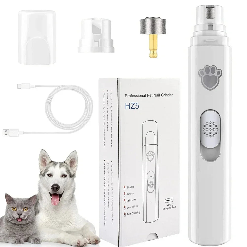 USB Rechargeable Pet Nail Trimming Tool Built-in Grinding Wheel Portable Electric Paw Care Device For Small Medium Large Dogs